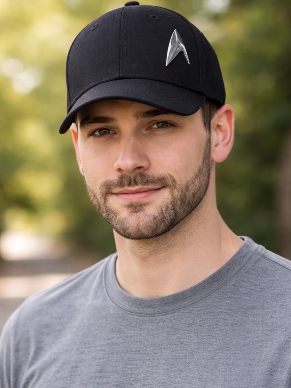 Star Trek Movie Themed Black Baseball Cap with Silver Logo NWOT